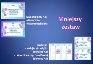 Dekoracja do druku: Mniejszy ZESTAW na zakończenie roku przedszkolnego -  dodatki 