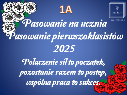 Dekoracja do druku: Pasowanie na ucznia nr 1A - cytat H. Ford 2025