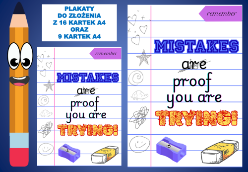 Dekoracja do druku: Mistakes are proof you are trying - PO ANGIELSKU