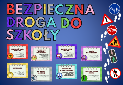 Dekoracja do druku: Bezpieczna droga do szkoły