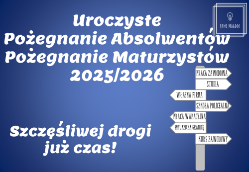 Dekoracja do druku: Szczęśliwej drogi już czas! - na pożegnanie MATURZYSTÓW 2026