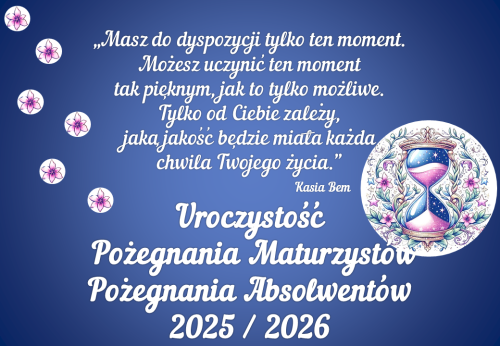 Dekoracja do druku: Masz do dyspozycji tylko ten moment... - na pożegnanie maturzystów 2026