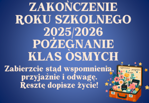 Dekoracja do druku: Walizka - ZESTAW zakończenie roku + pożegnanie ósmej klasy 2026
