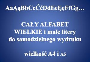 Dekoracja do druku: cały ALFABET 7 - wielkie i małe litery