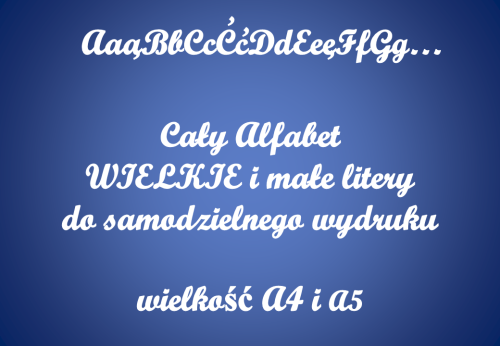 Dekoracja do druku: cały ALFABET 8 - wielkie i małe litery