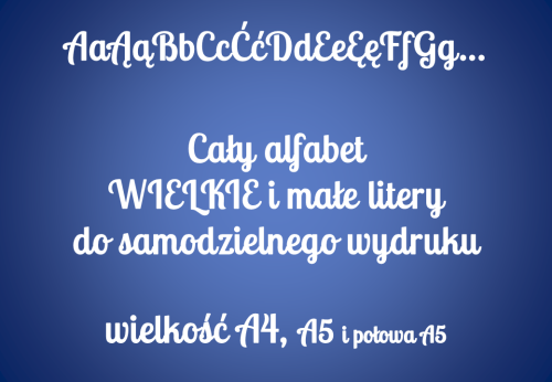 Dekoracja do druku: cały ALFABET 9 - wielkie i małe litery