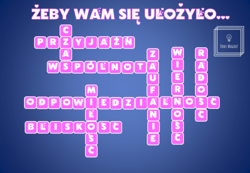 Dekoracja do druku: Krzyżówka - dekoracja na walentynki