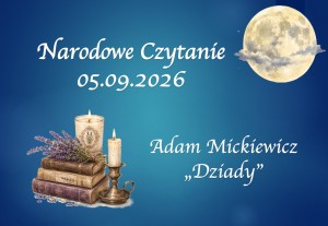 Dekoracja do druku: Adam Mickiewicz - Narodowe Czytanie 2026 - księżyc - nr 1