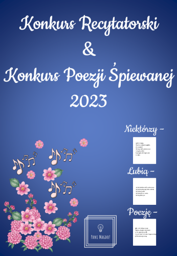 Dekoracja do druku: Konkurs recytatorski i poezji śpiewanej
