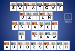 Dekoracja do druku: Światowy Dzień Książki i Praw Autorskich - girlanda 