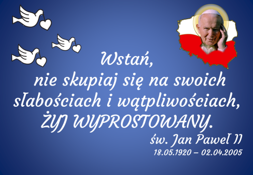 Dekoracja do druku: Cytat św. Jan Paweł II 