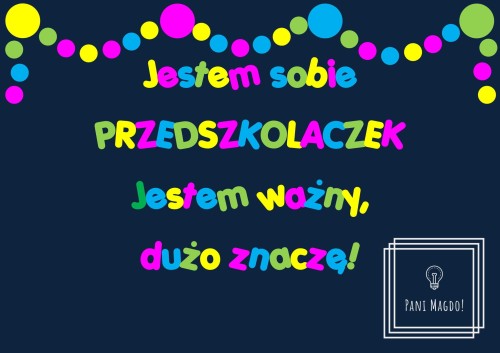 Dekoracja do druku: Jestem sobie przedszkolaczek 