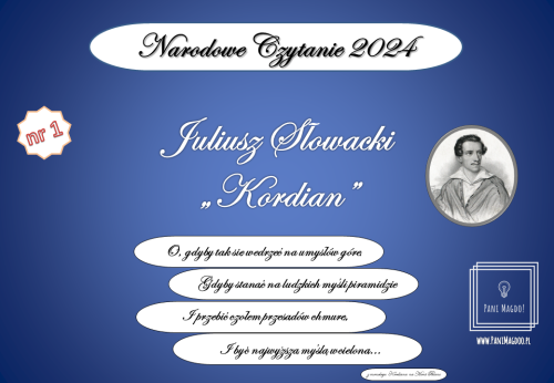Dekoracja do druku: Juliusz Słowacki - Kordian - Narodowe Czytanie nr 1 