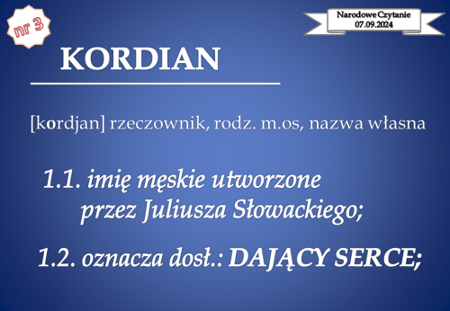Dekoracja do druku: Juliusz Słowacki - Kordian - Narodowe Czytanie nr 3 