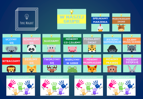 Dekoracja do druku: Zasady w naszej grupie 