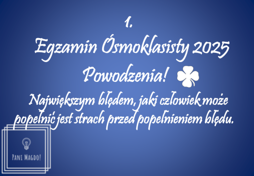 Dekoracja do druku: Egzamin Ósmoklasisty nr 1 - 2025