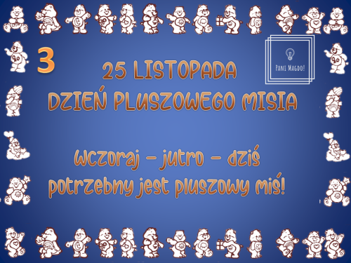 Dekoracja do druku: Dzień Pluszowego Misia - zestaw nr 3